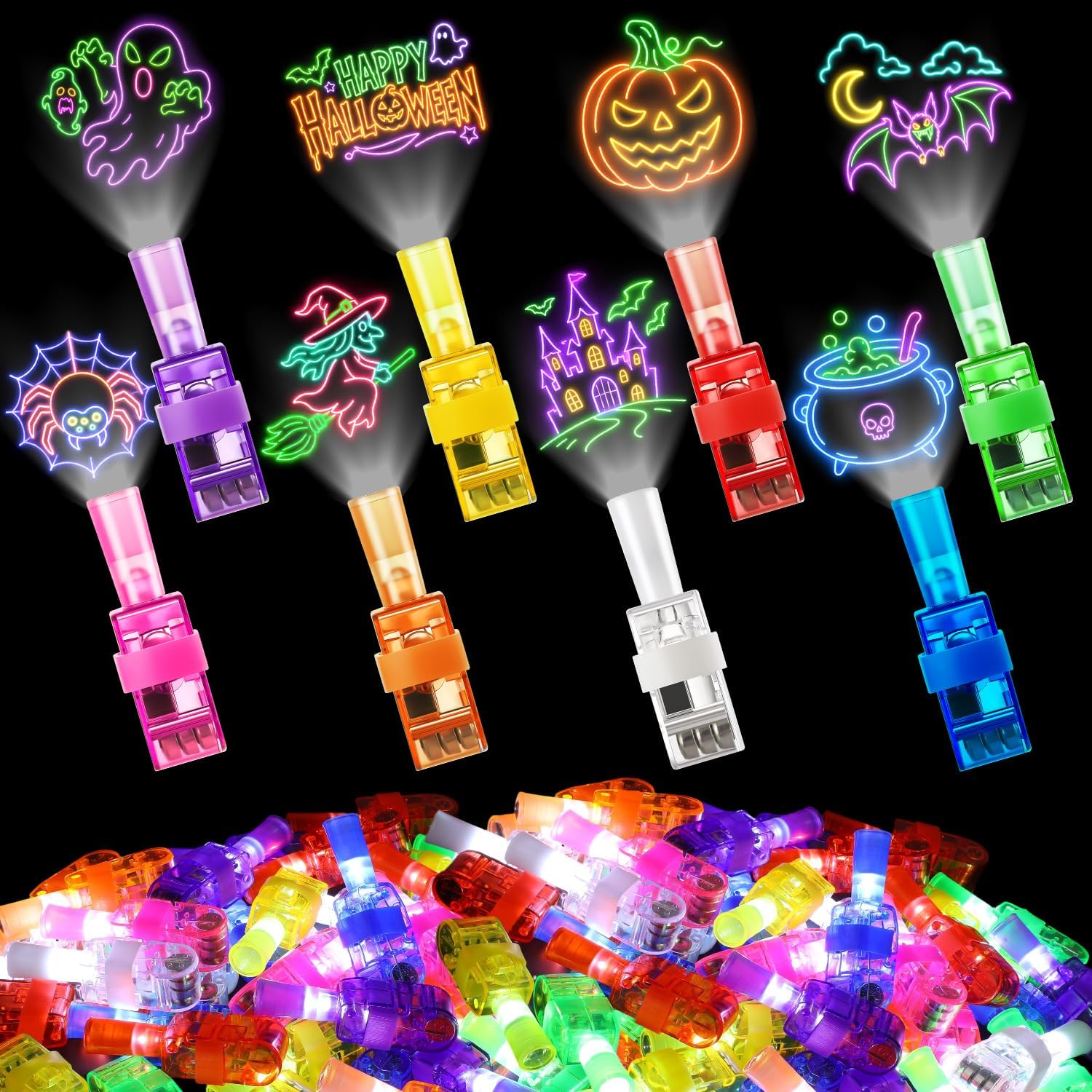 Glow In The Dark Party Glasses - 4/40PCS Halloween LED Finger Lights Neon