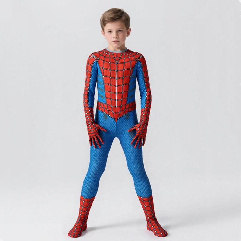 Spiderman Jumpsuit Kids - Unisex Kids Superhero Costume Mesh Jumpsuit