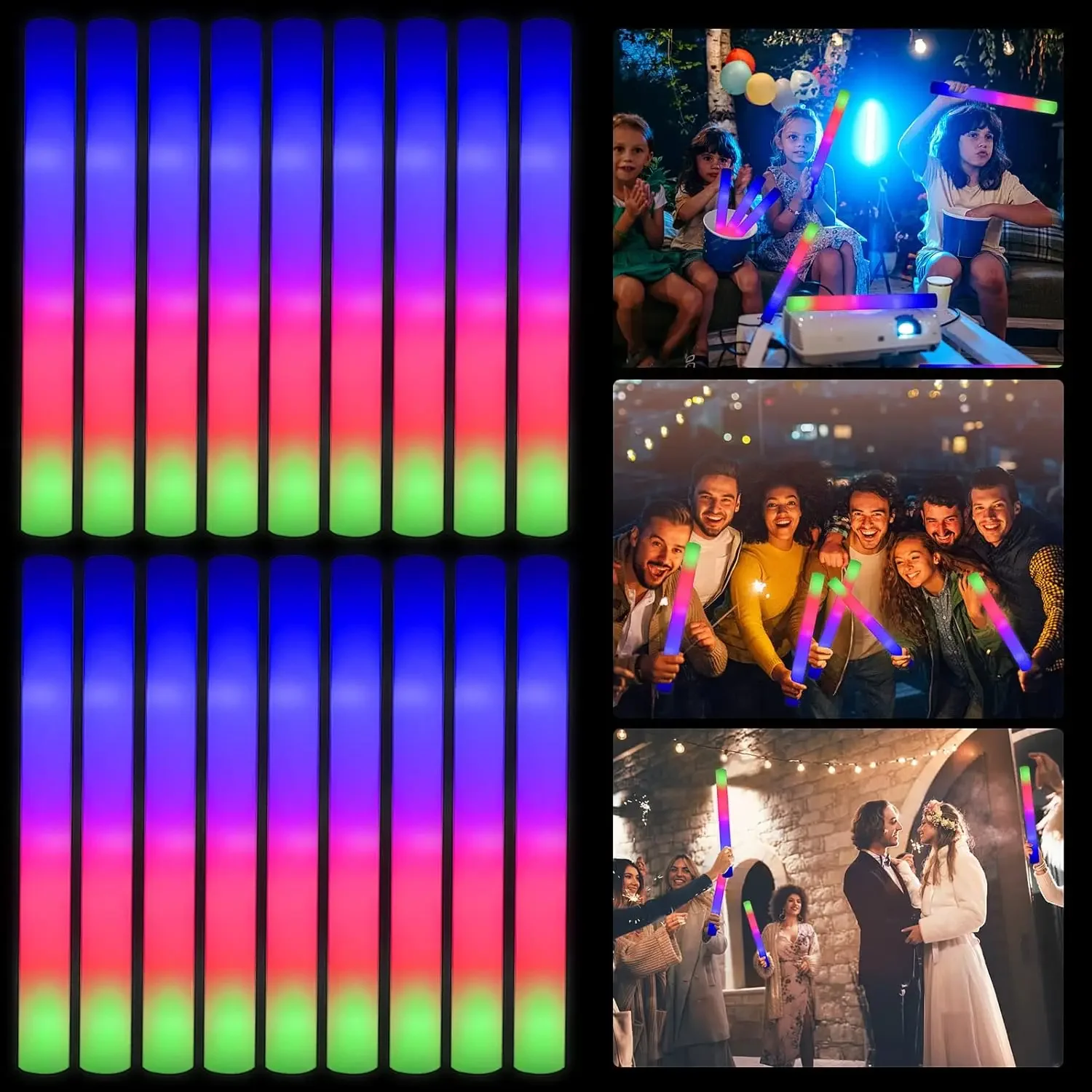 1Z-50PCS Led Foam Glow Sticks  - đánh giá và giá Flashing Led Foam Sticks Party