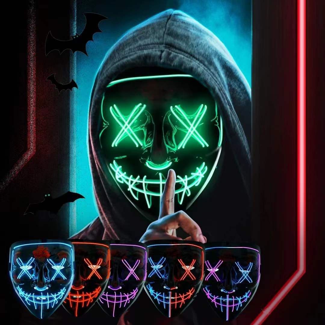 Wireless Neon LED Purge Mask G - đánh giá và giá Led Purge Mask Halloween
