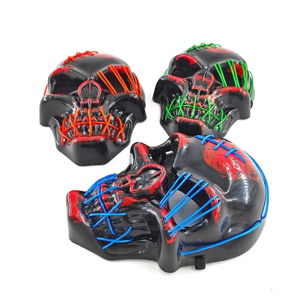 Gothic Halloween Skull Glowing - đánh giá và giá Led Purge Mask Halloween