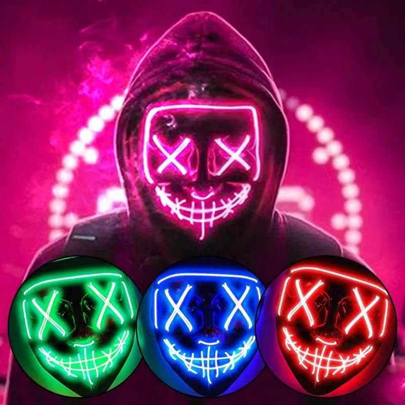 Halloween Masks For Men Women  - đánh giá và giá Led Purge Mask Halloween