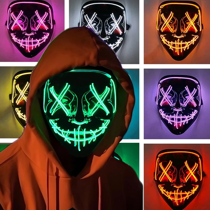 Scary Halloween Cosplay Light  - đánh giá và giá Led Purge Mask Halloween