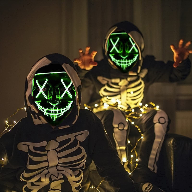 Scary Halloween Cosplay Light  - đánh giá và giá Led Purge Mask Halloween