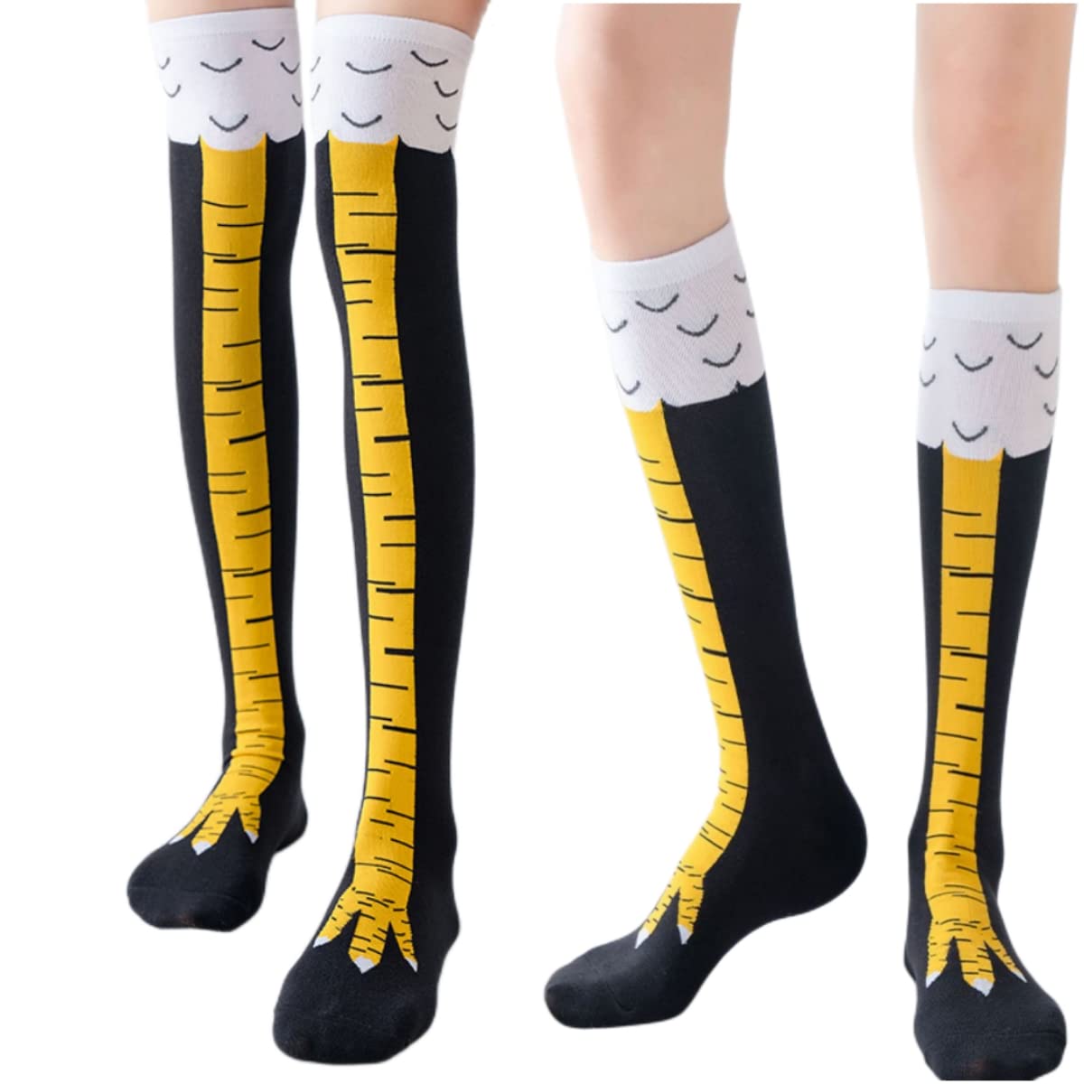 1/2/5 Pairs Women Knee High So - đánh giá và giá Funny Chicken Leg Socks